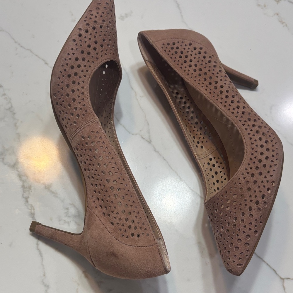 Alfani Brown Perforated Pointed-Toe Pumps - Picture 9 of 16